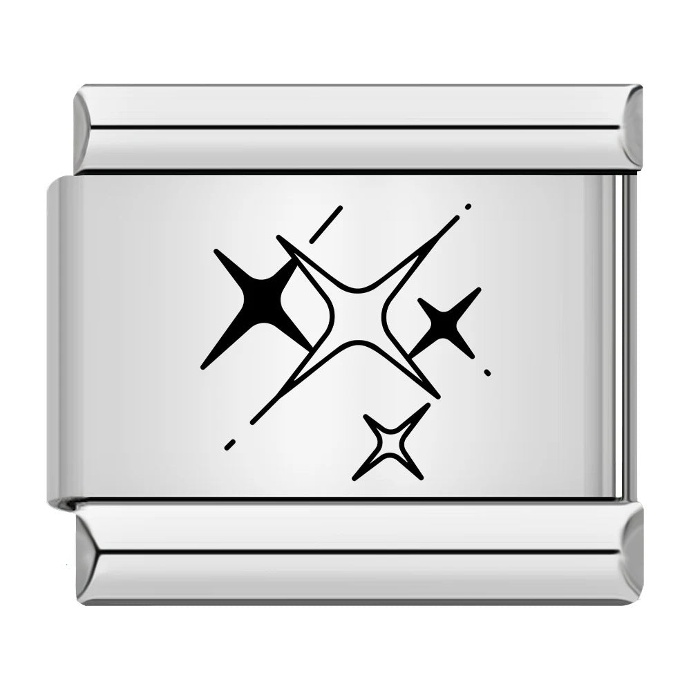 Wholesale  Italian Charm Bracelet 9mm DIY sun moon stars Creative Stainless Steel Composable Bracelet