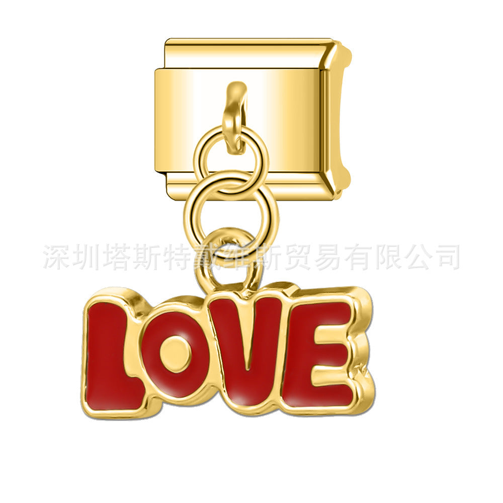 Wholesale 9mm Italian Charm Starter Bracelets DIY square Single Section Creative Stainless Steel Composable Bracelet