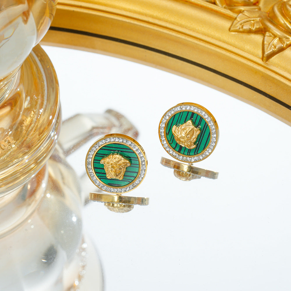 Wholesale European Style Titanium Steel Enamel Earrings Fashion Accessory Boutique Jewelry