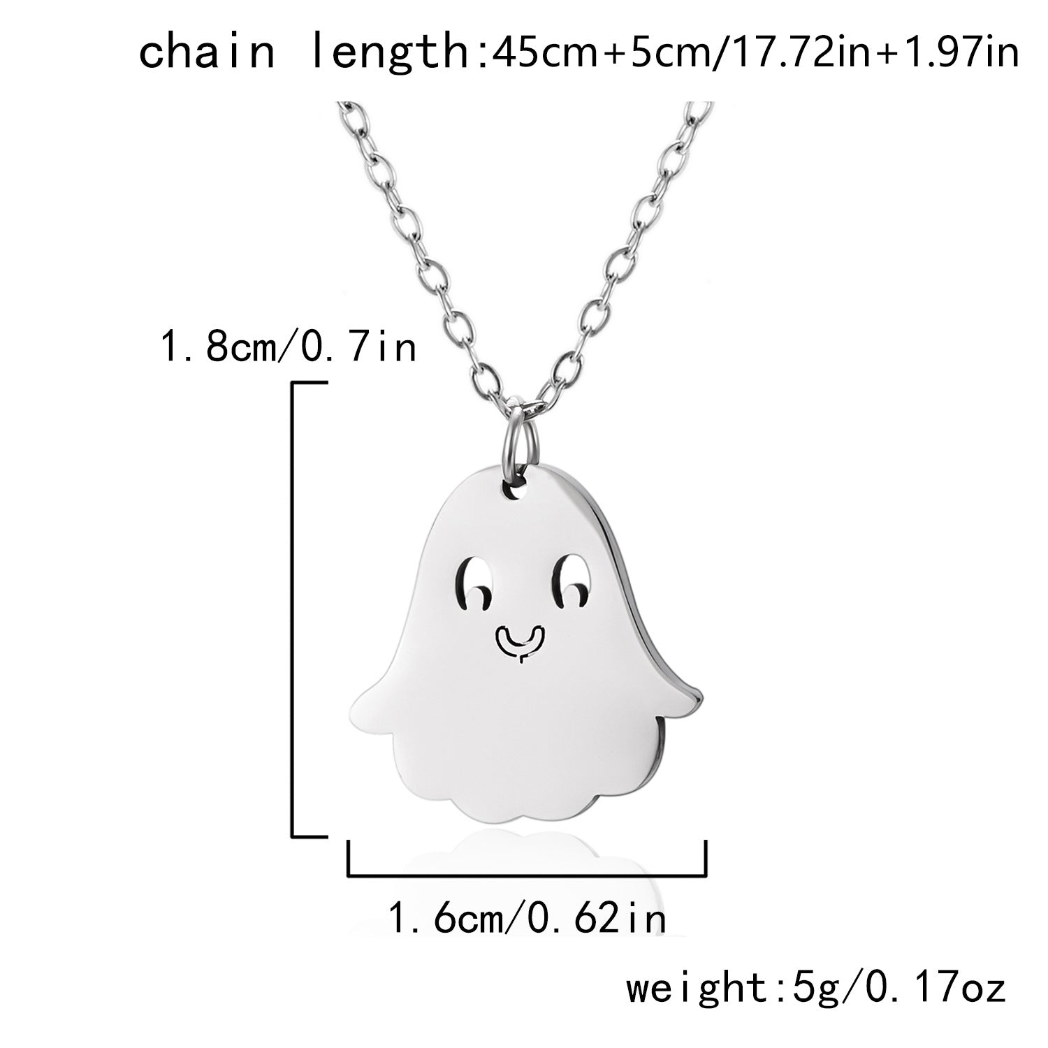 Wholesale Stainless Steel  Ghost Necklace Pumpkin  Pendant Trendy Jewelry Accessory