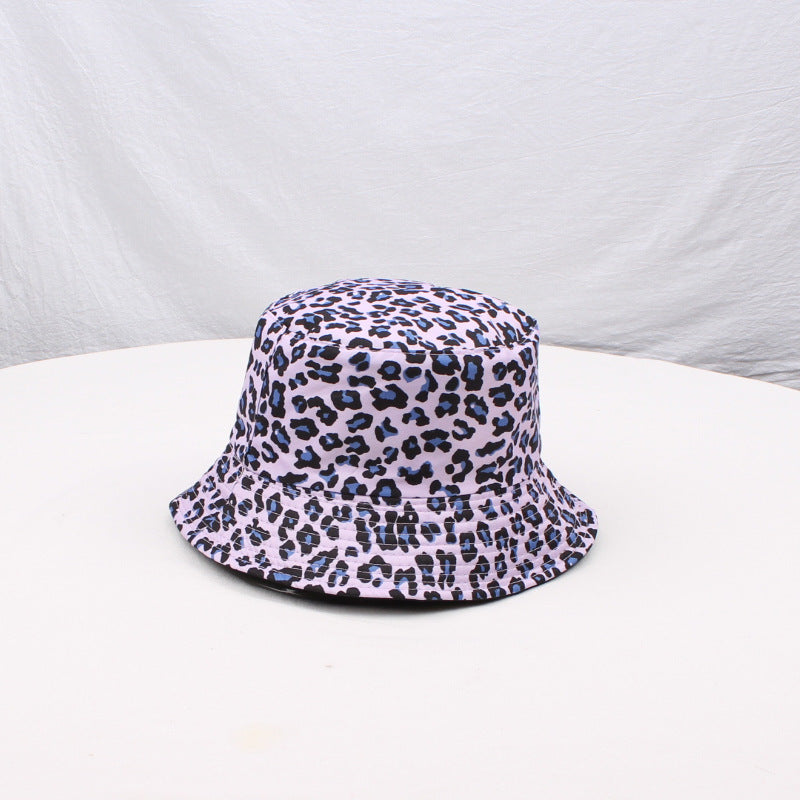 Wholesale  Purple Leopard Double-sided Fisherman's Hat  Sunshade Hat