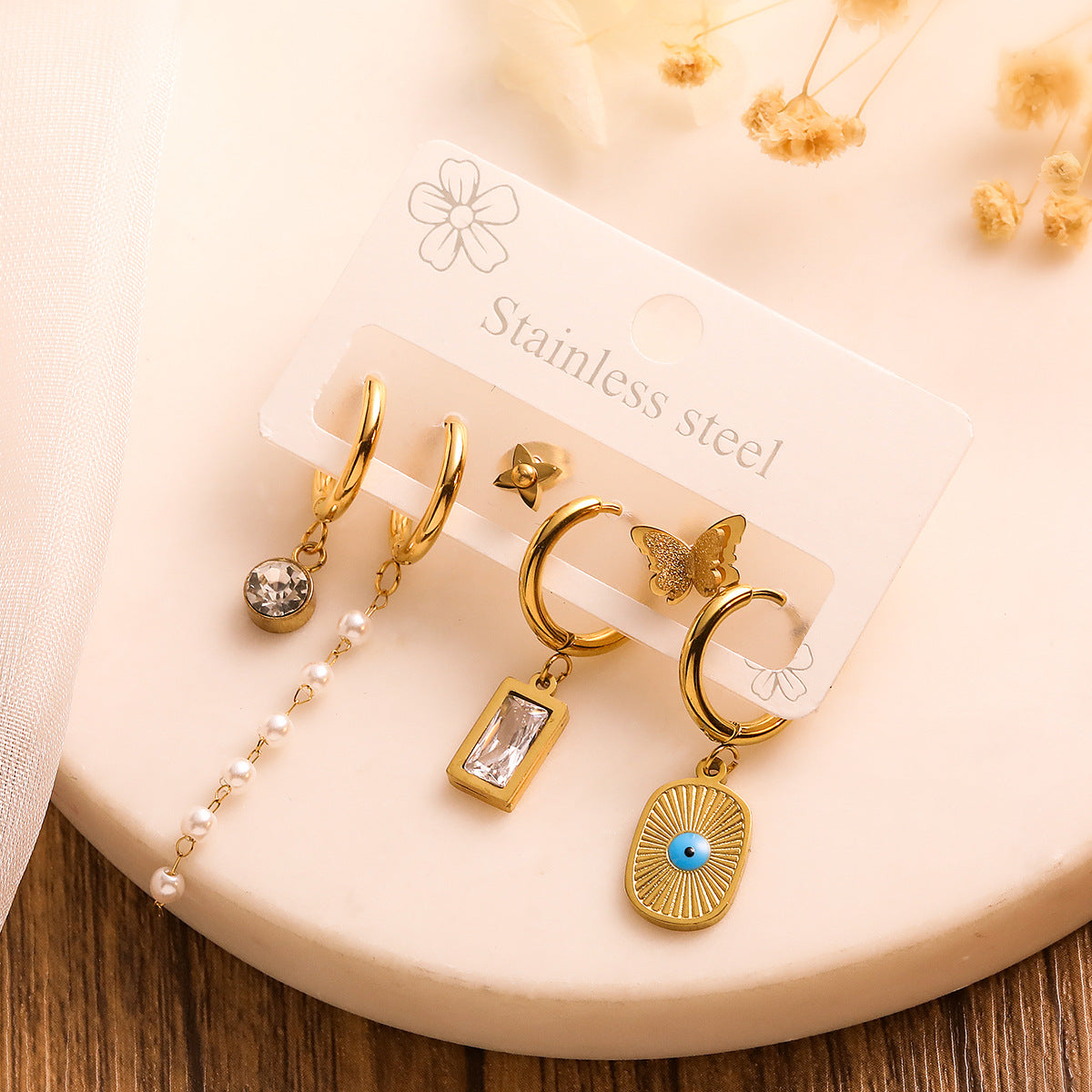 Wholesale Titanium Steel Combination Earrings ACC-ES-AG008