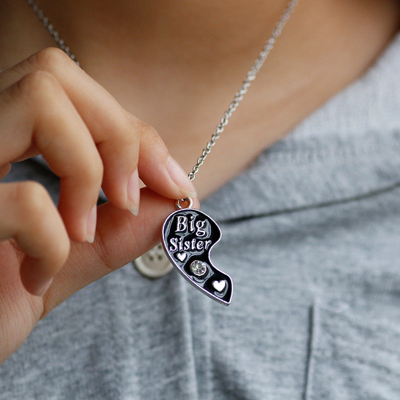 Wholesale Good Friend Series Heart Stitching Diamond Necklaces ACC-NE-Tiangao011