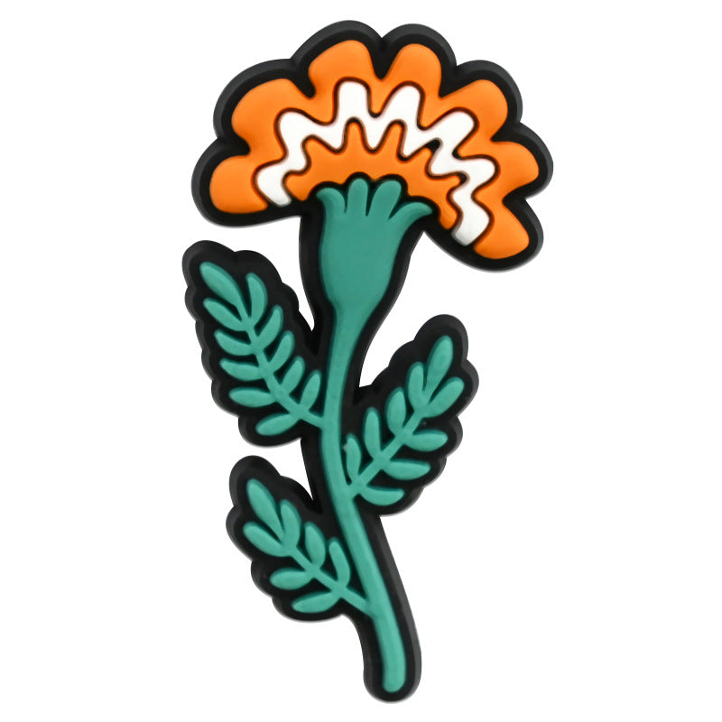 Wholesale Random 100pcs Day of The Dead PVC Soft Rubber Shoe Buckle Decoration ACC-SC-RYY075