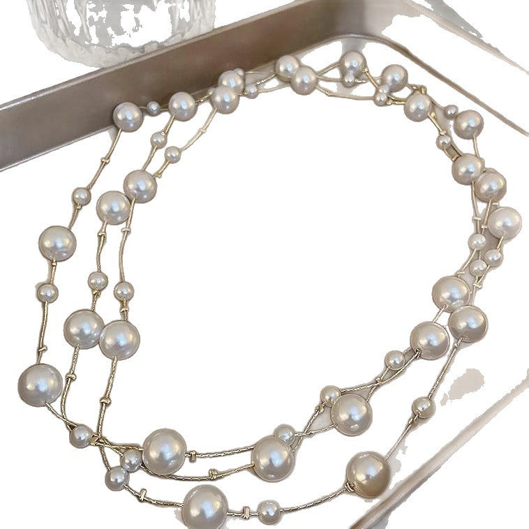 Wholesale Korean Chic Long Pearl Necklace Sweater Chain Jewelry Accessory Gift