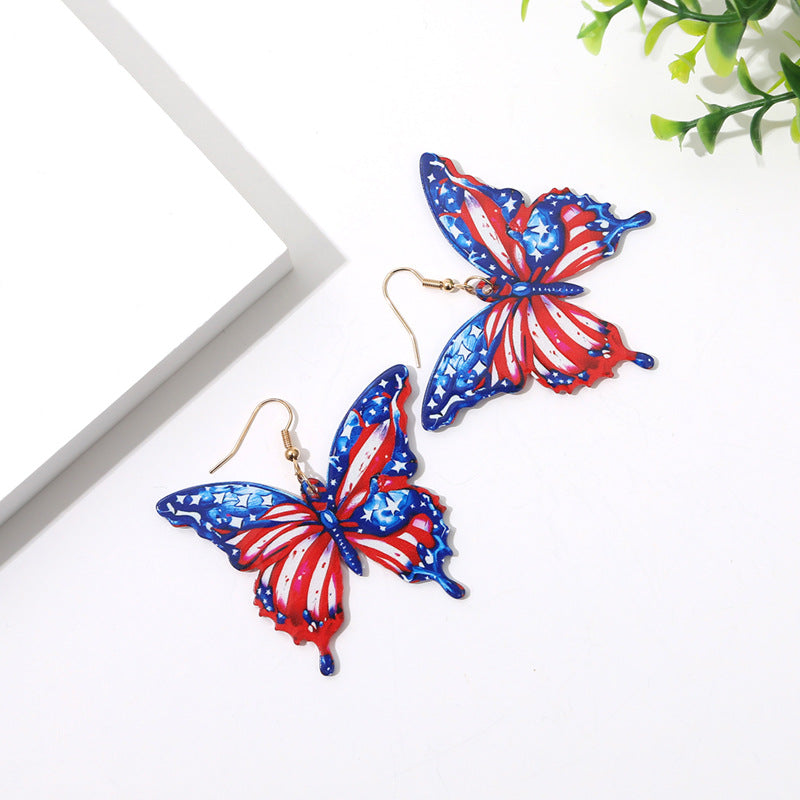Wholesale Acrylic Colored Three-dimensional Butterfly Earrings ACC-ES-YanChen008