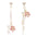 Wholesale Love Cherry Blossom Asymmetrical AB Long Tassel Rhinestone Oil Earrings