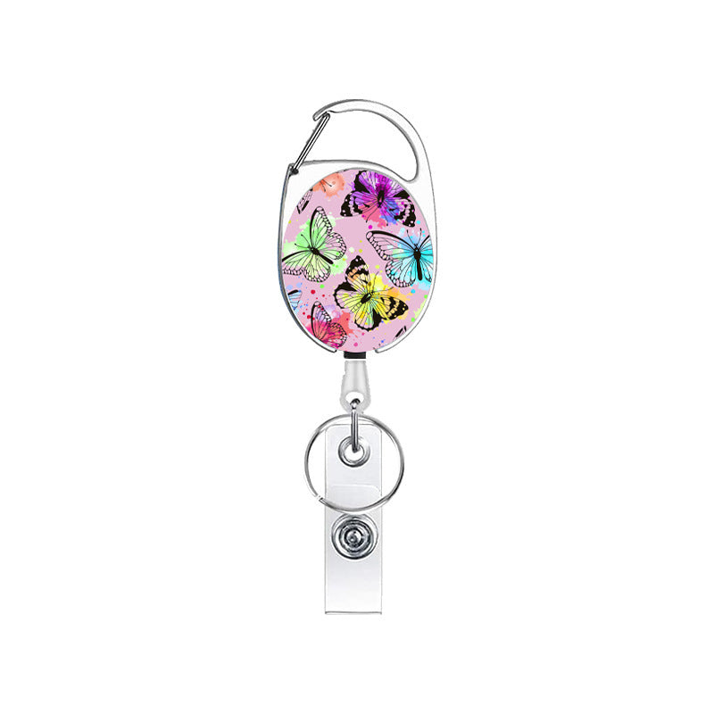 Wholesale Flower Butterfly Zinc Alloy Telescopic Keychain Badge Reels ACC-KC-ChiHai014