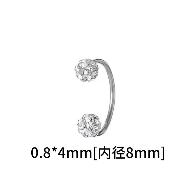 Wholesale double head screw buckle full diamond earrings