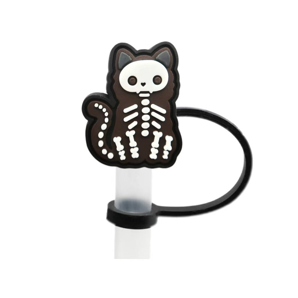 Wholesale 10pcs  themed animal skull shapes Straw Cover Straw Tube Cap