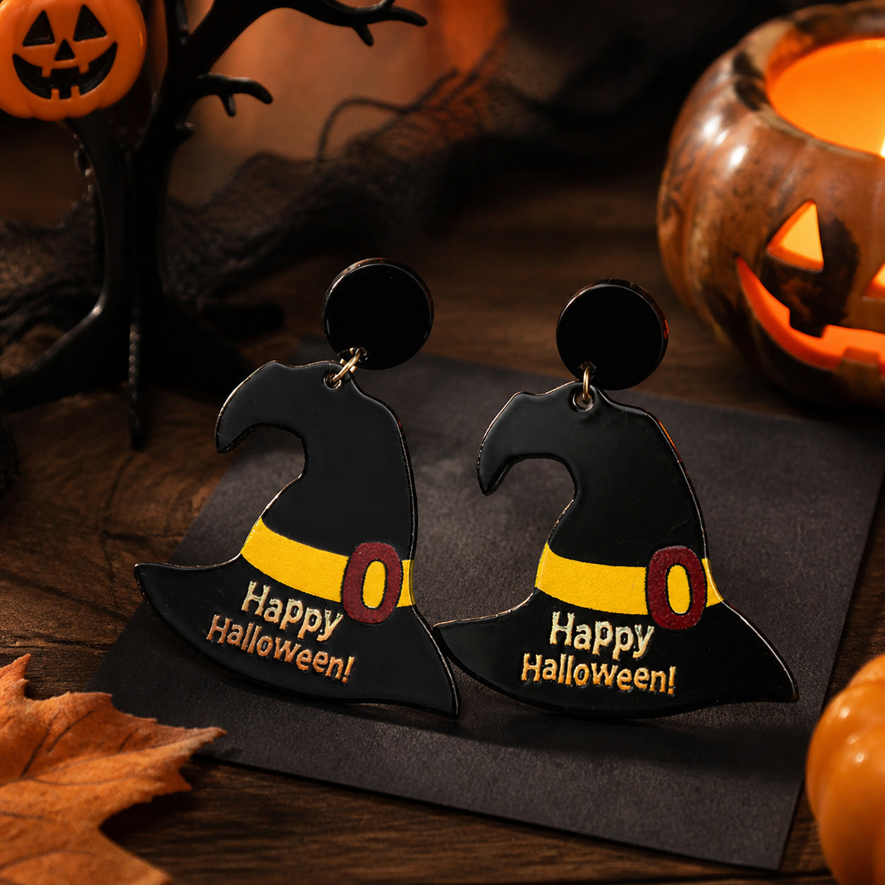 Wholesale Gothic  Earrings Acrylic Ghost Pumpkin Bat Skull Party Jewelry Accessory