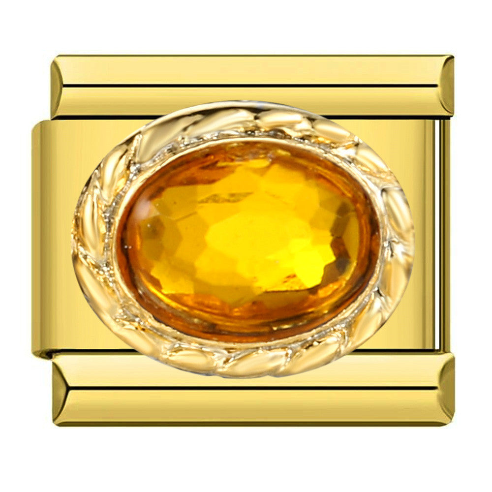 Wholesale  Italian Charm Bracelet 9mm DIY Oval Micro-Inlaid Colored Stone Creative Stainless Steel Composable Bracelet