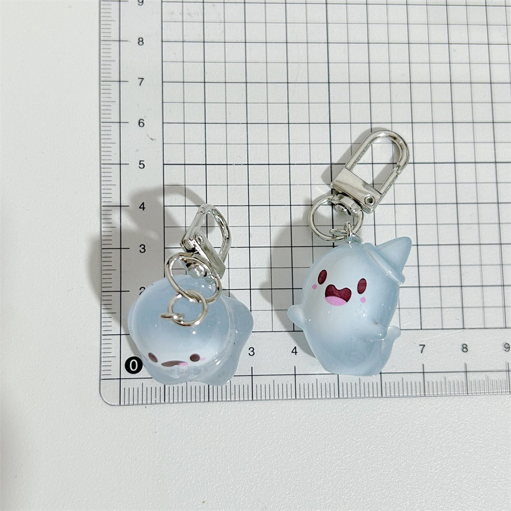 Wholesale Glow-in-the-Dark Laughing Ghost Resin Keychain  Bag Charm Gift