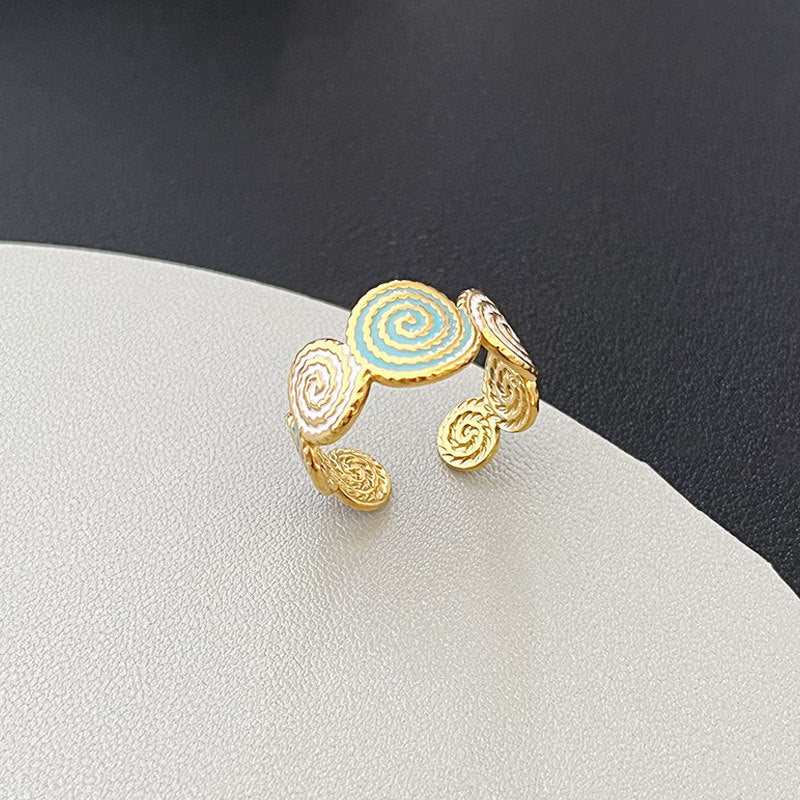 Wholesale Versatile Stainless Steel Gold Open Round Thread Ring