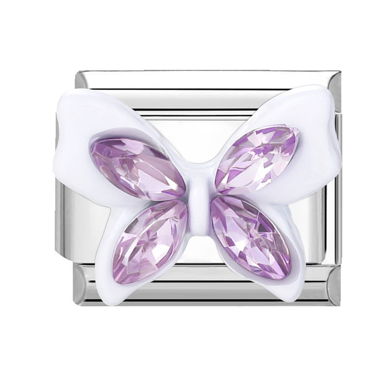 Wholesale Italian Charm Bracelet 9mm DIY Splicing Butterfly Series Stainless Steel Composable Bracelet