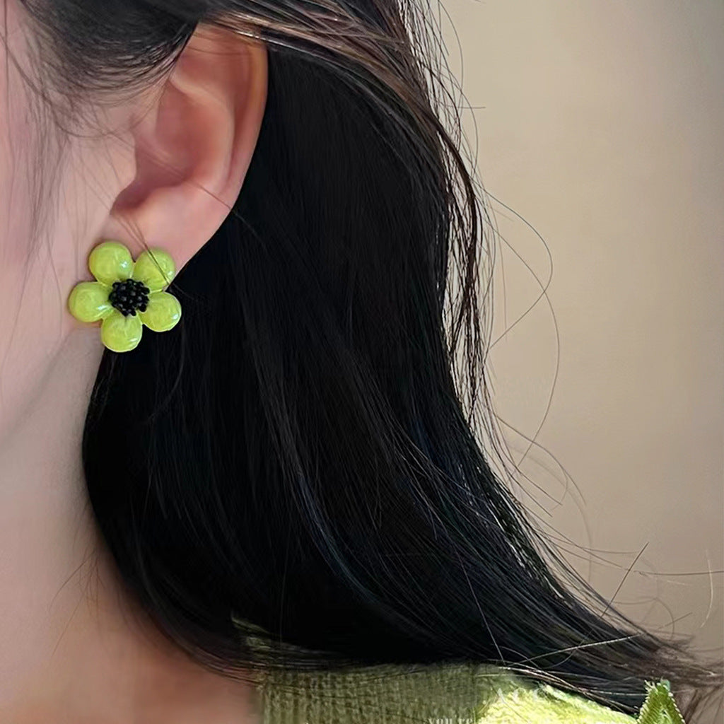 Wholesale Green Flower Earrings Tea Earrings ACC-ES-Eryu001