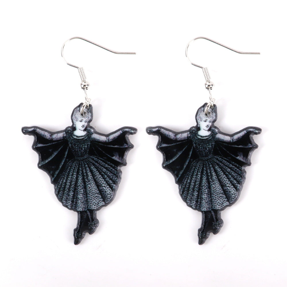 Wholesale Acrylic  Cat Witch Earrings – Funny Fashion Accessory Gift for Party Boutique Resale