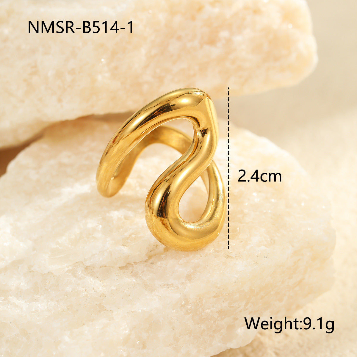 Wholesale Geometric Lines Metal Sense Stainless Steel Ring