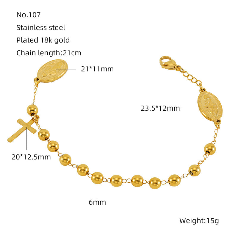 Wholesale stainless steel geometric religious series bracelet