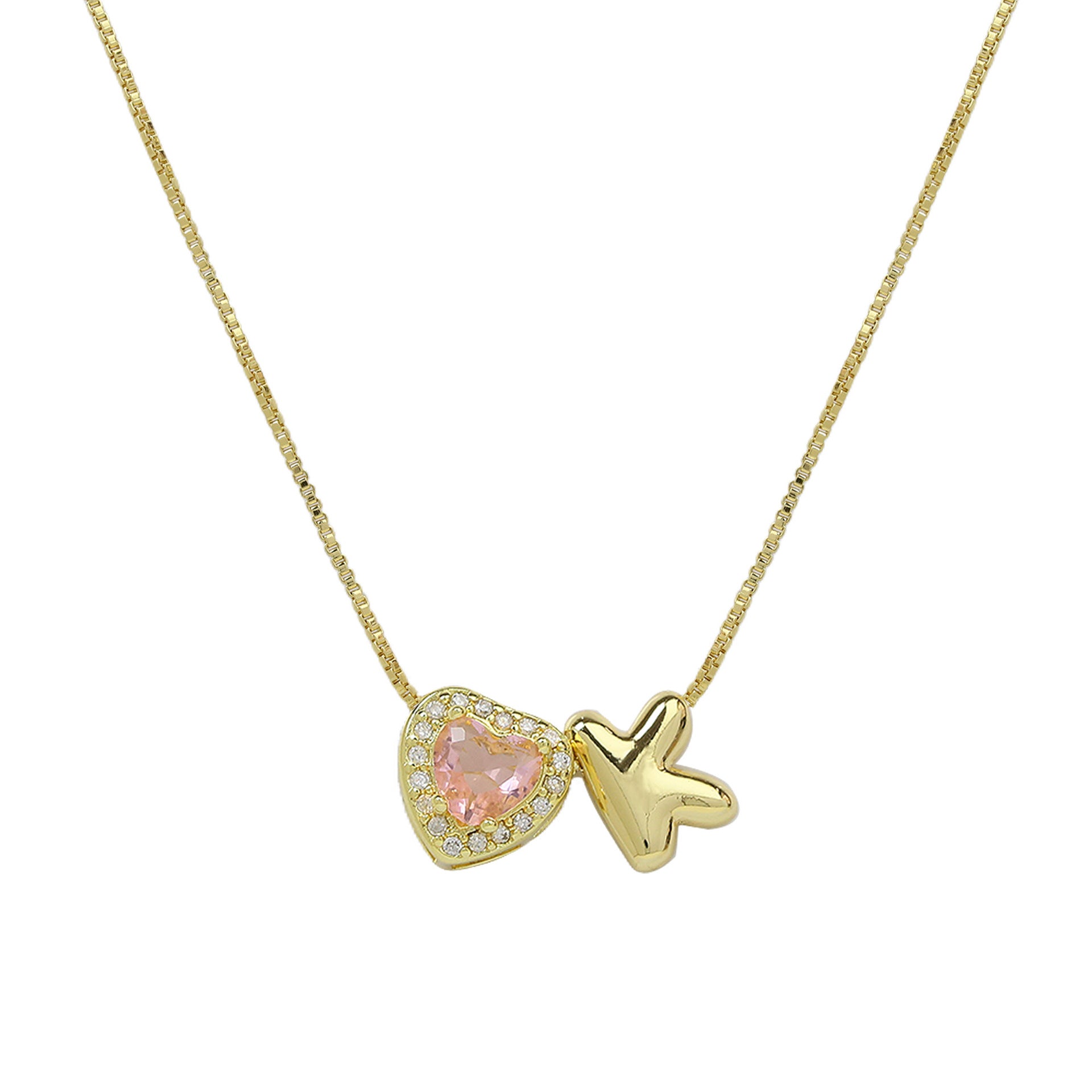 Wholesale Cute bubble 26 English letters love heart clavicle necklace