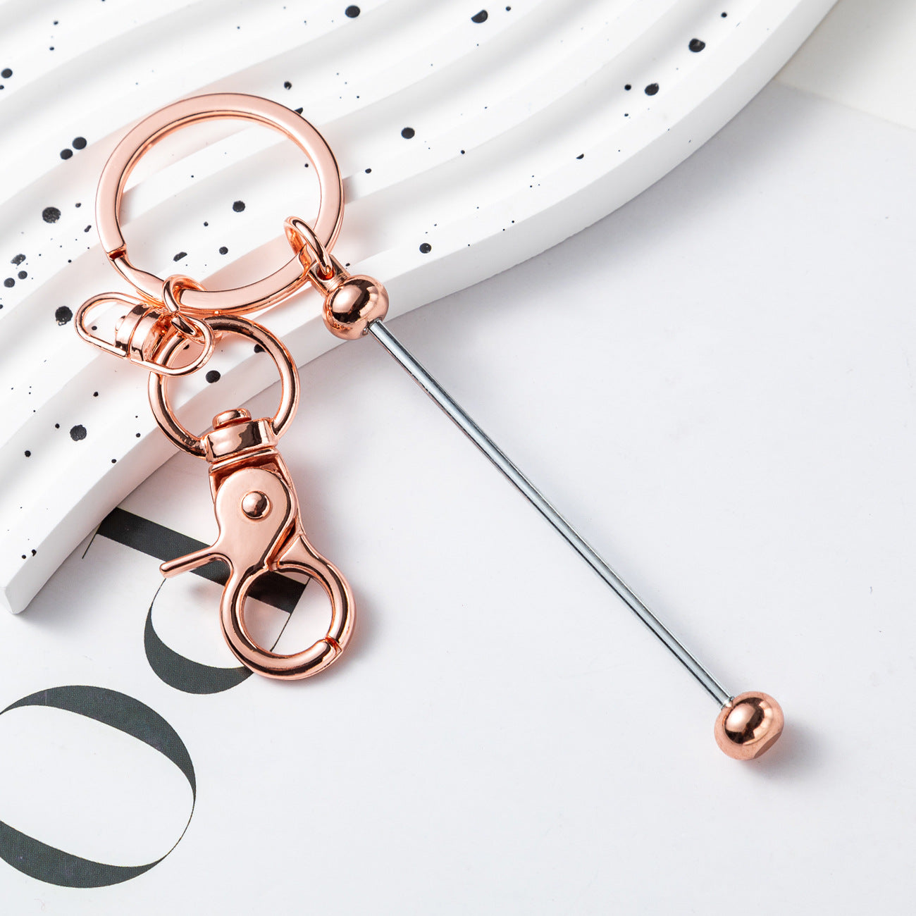 Wholesale Beadable Keychains Gradient Color DIY Beaded Keychains ACC-KC-HuaH009