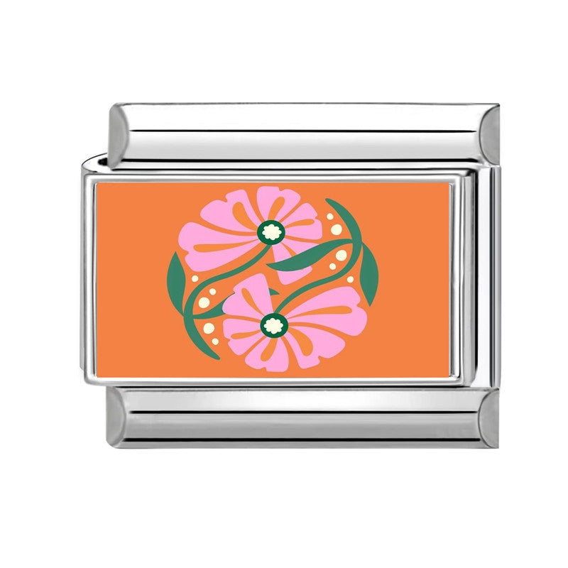Wholesale Stainless Steel Italian-Style Sunset Bee Butterfly Flower Bracelet Accessory Gift