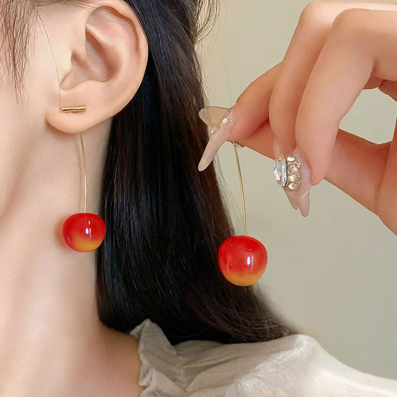 Wholesale Cherry  Light Luxury Niche Earrings