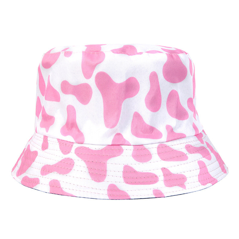 Wholesale  Fisherman Hat Cow Printed Double-sided Casual Basin Hat Bucket Hat