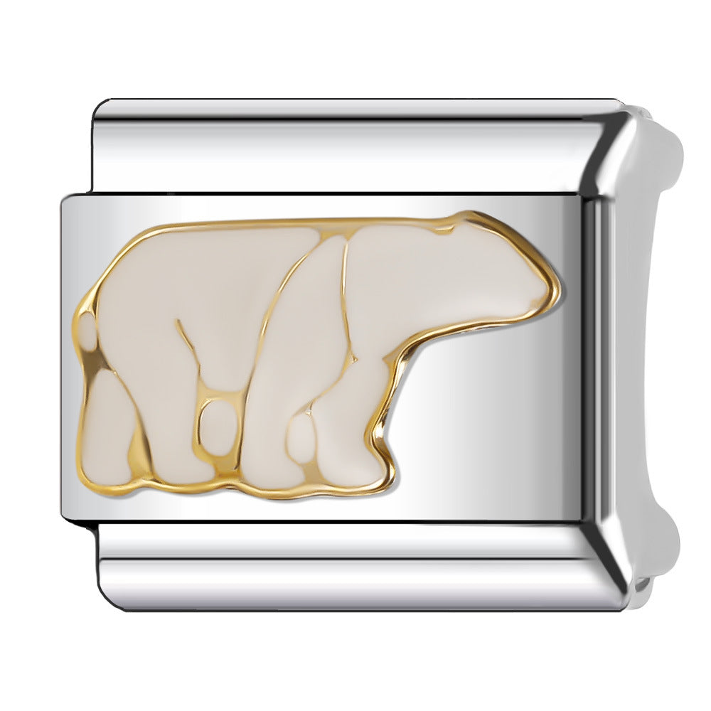 Wholesale Italian Charm Bracelet 9mm DIY Splicing Creative Pattern Stainless Steel Composable Bracelet