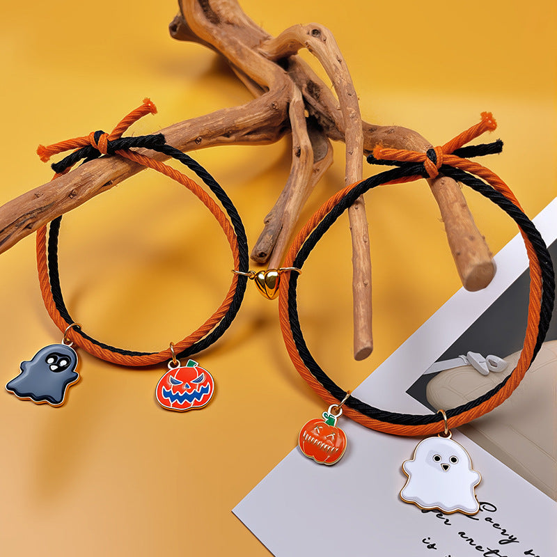 Wholesale Pumpkin Ghost Magnetic Handmade Adjustable Elastic  Bracelet
