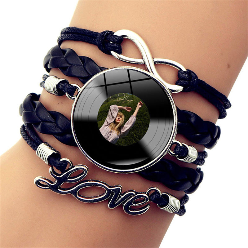 Wholesale Celebrity Style Vinyl Record Leather Bracelet ACC-BT-JiaYun006