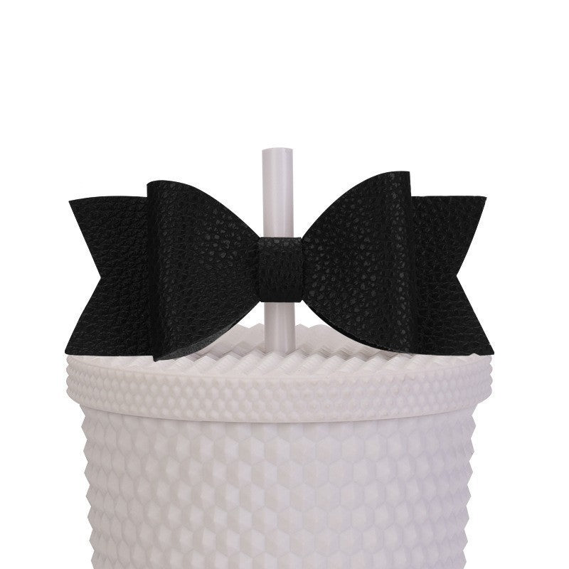 Wholesale Bow  Straw Tube Cap Synthetic Leather Cup DIY Straw Accessories Straw Cover ACC-SCR-MaiGuo002
