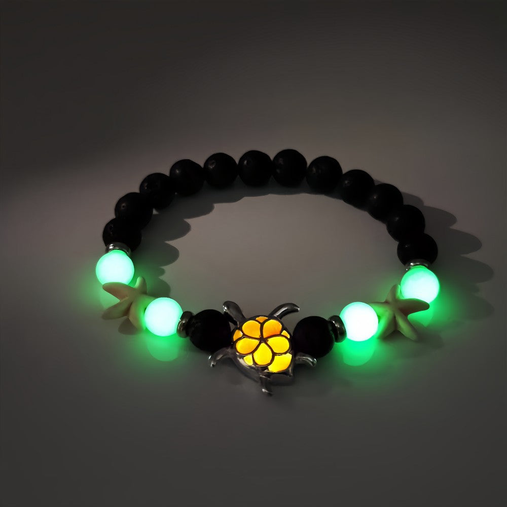 Wholesale Luminous turtle volcanic stone starfish bracelet