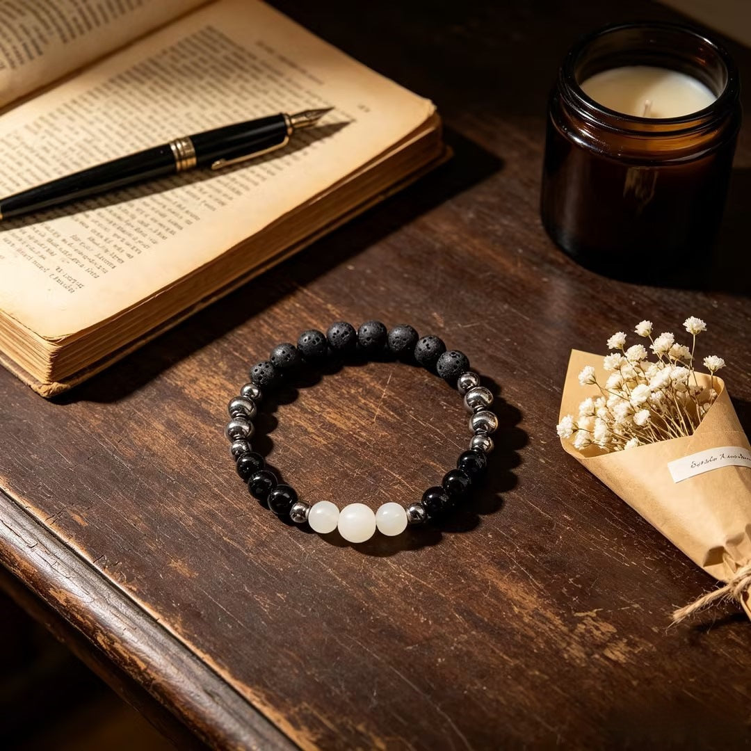 Wholesale Trendy Beaded Bracelet With Natural Moonstone And Hematite Unisex Fashion Accessory For Gift And Resale