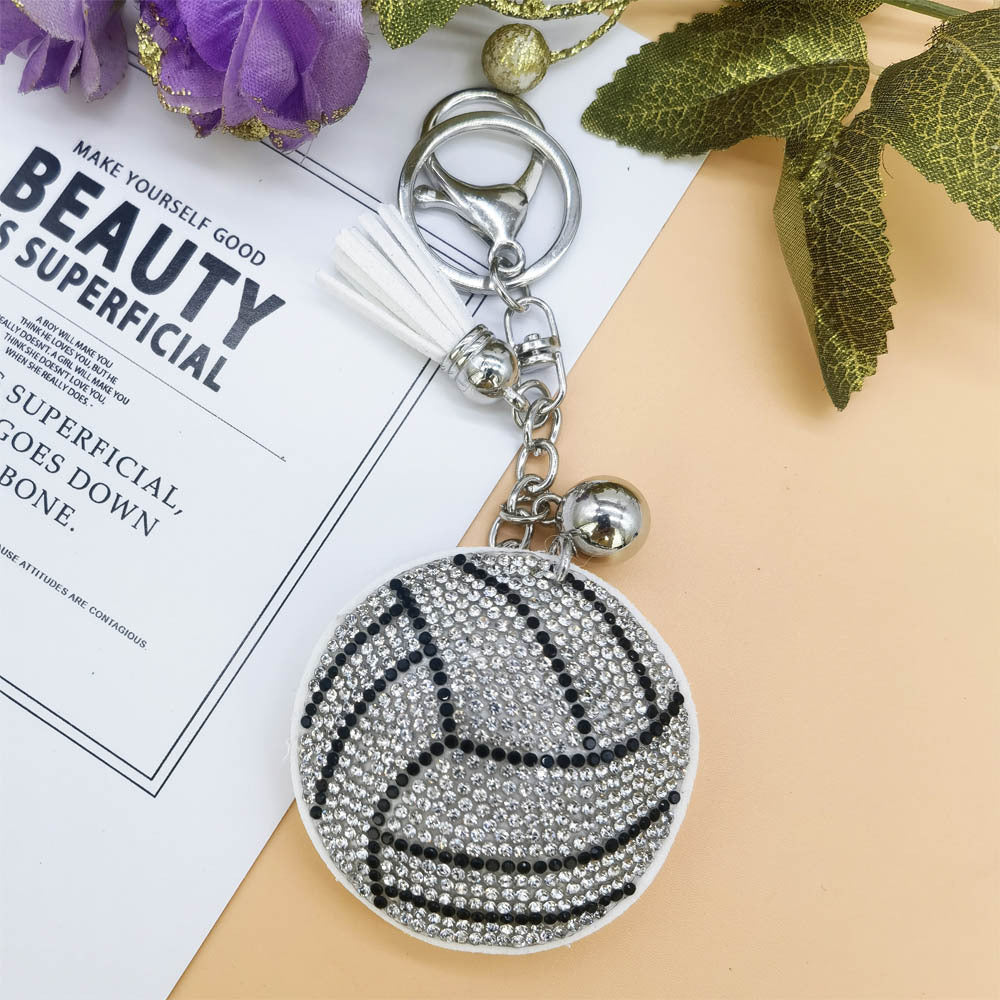 Wholesale  Diamond-encrusted Volleyball Keychain