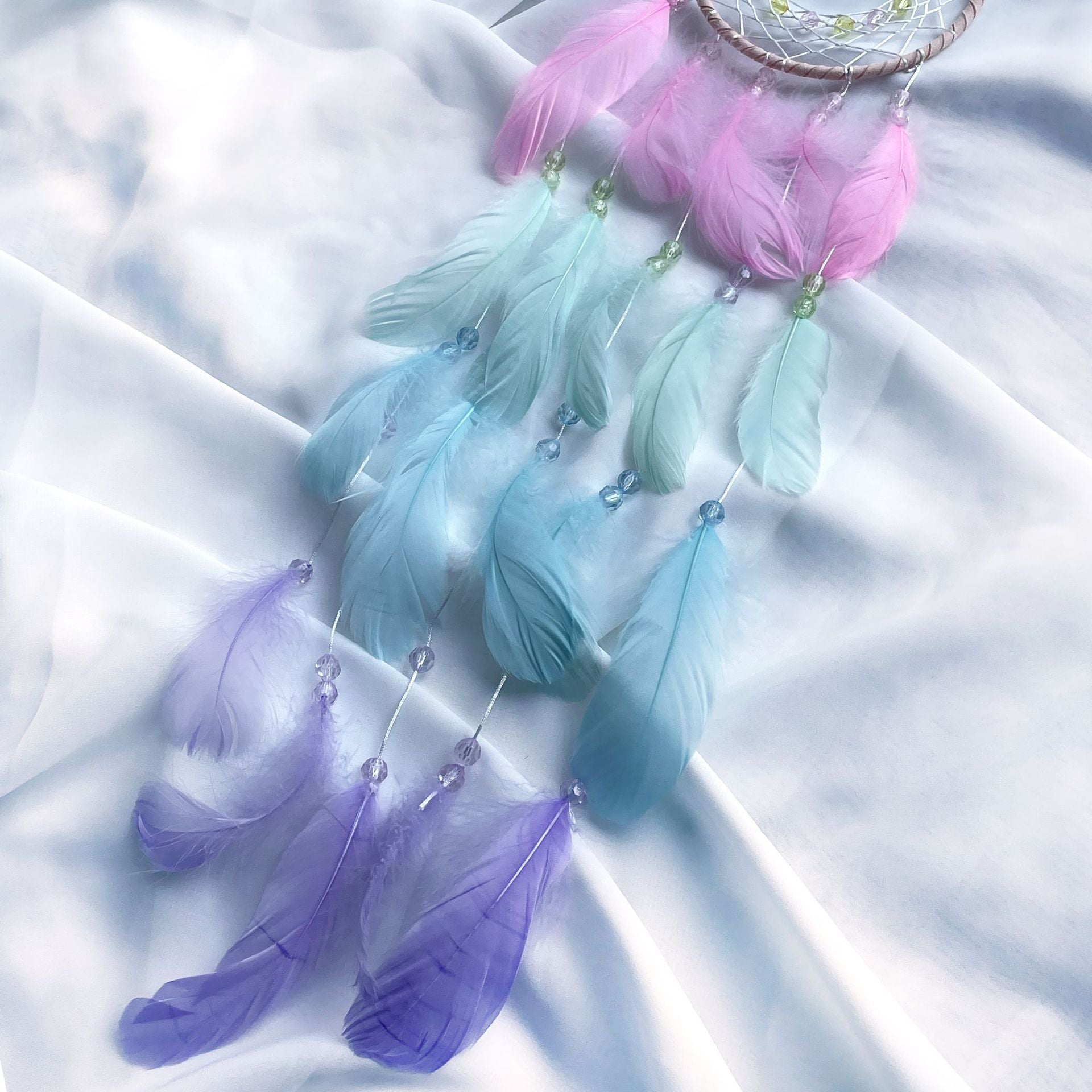 Wholesale Feathered Rainbow Wind Chime Dreamcatcher