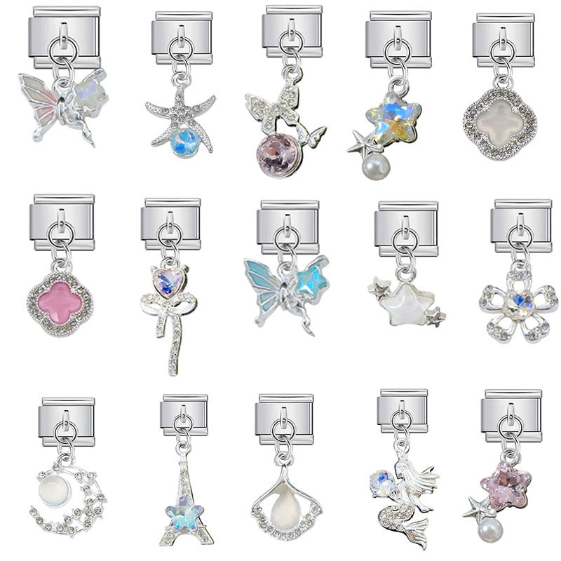 Wholesale Modern Minimalist Stainless Steel DIY Modular Bracelet Pendant - Fashion Jewelry Accessory for Resale