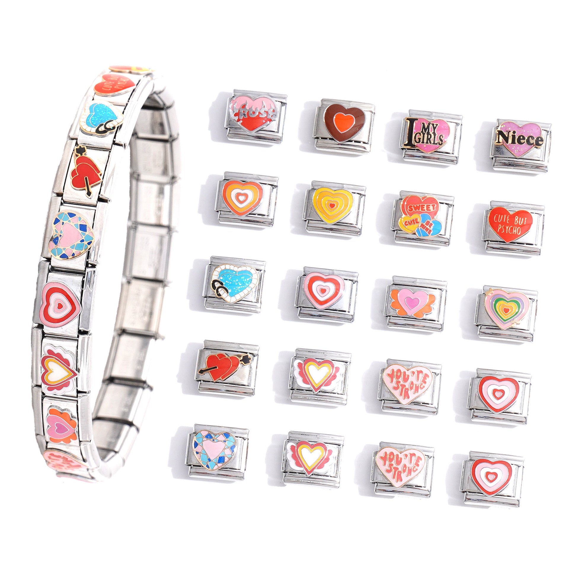 Wholesale Italian Charm Bracelet 9mm DIY Splicing Creative Pattern Stainless Steel Composable Bracelet