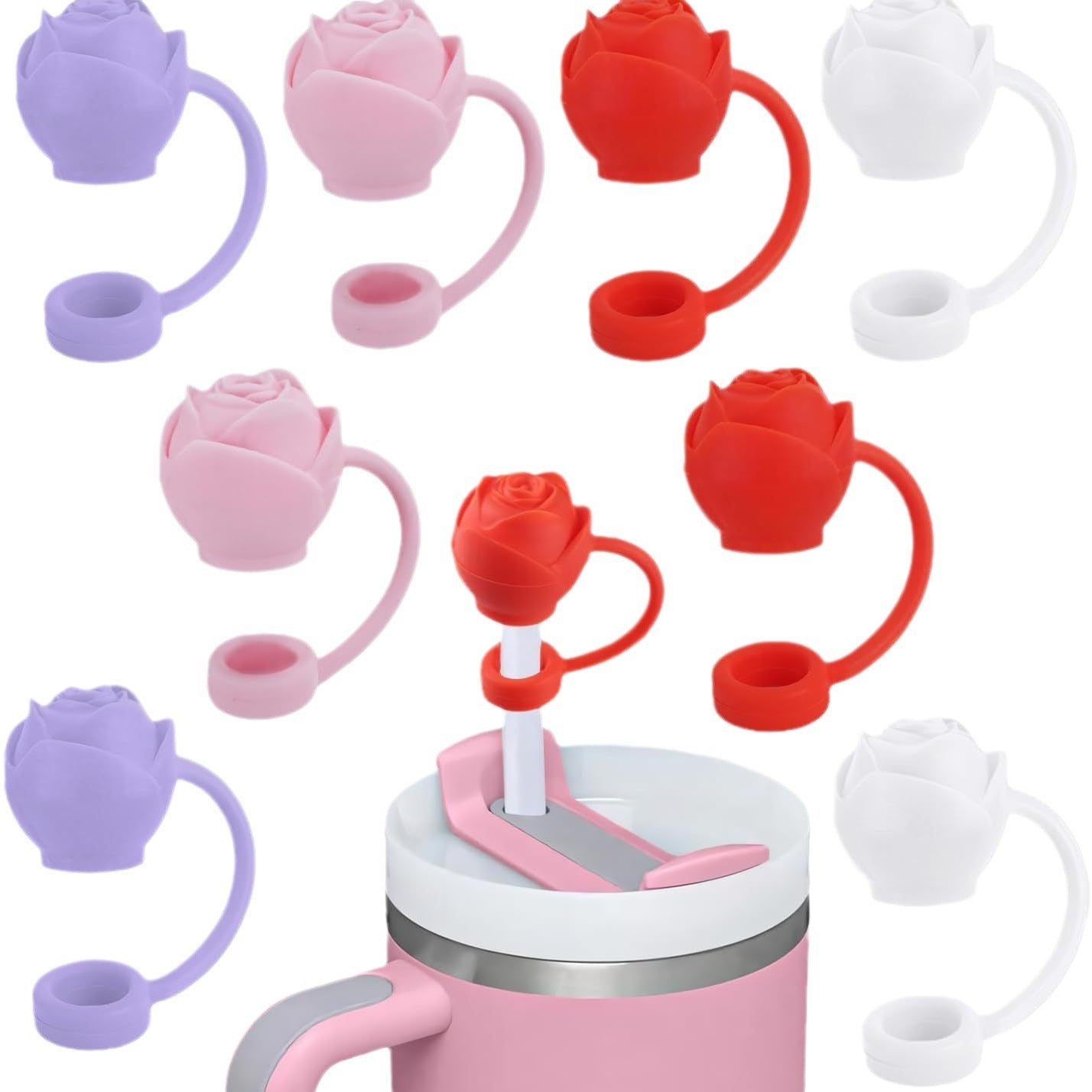 Wholesale  10mm Creative Cartoon Sports PVC Soft Straw Tube Cap