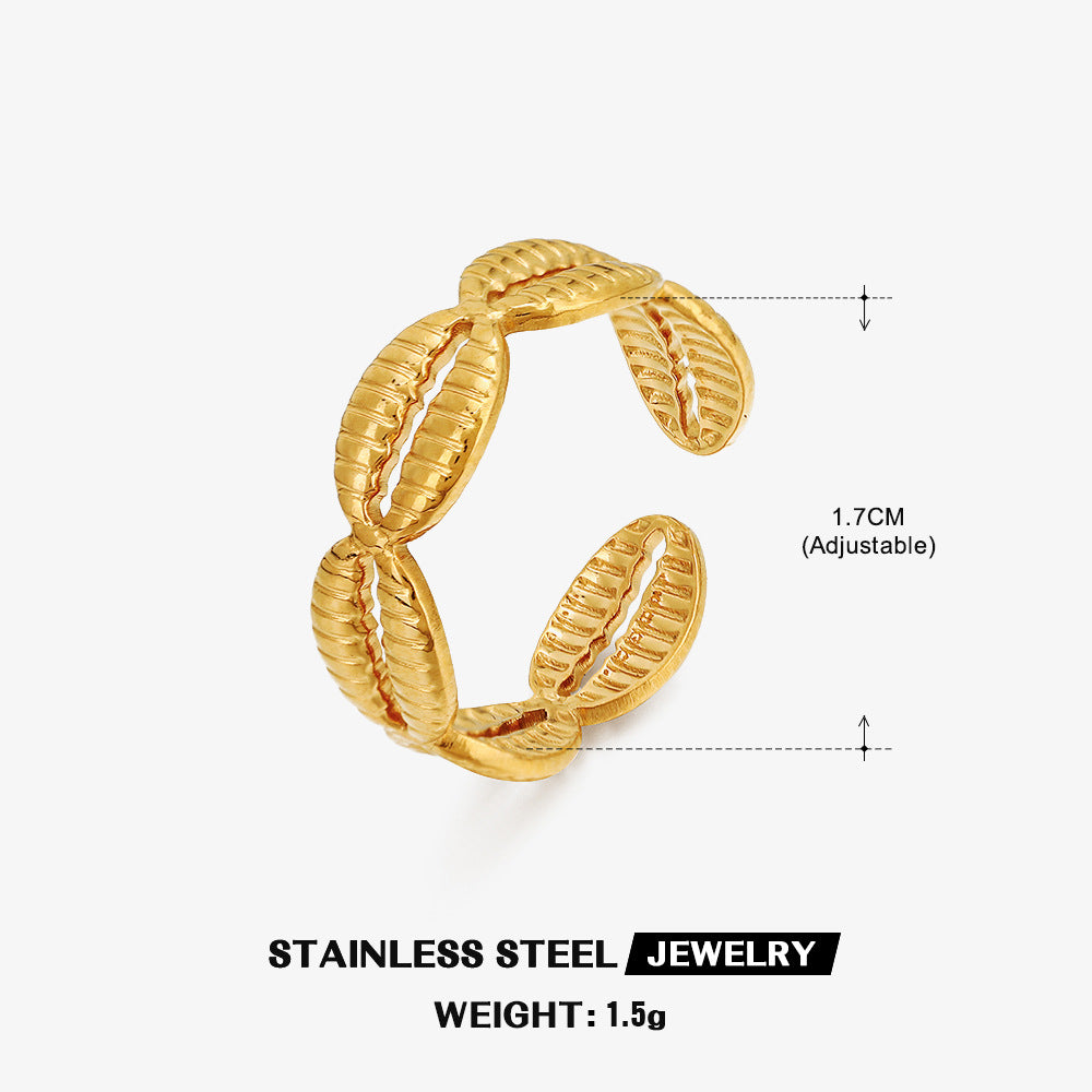 Wholesale Gold Plated Rings Stainless Steel Rings Hollow Open Adjustable Rings ACC-RS-JiaLi007