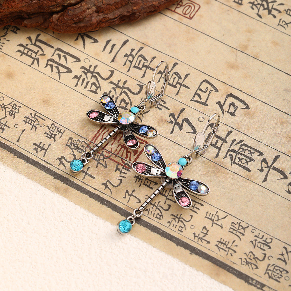 Wholesale Colorful dragonfly stud earrings