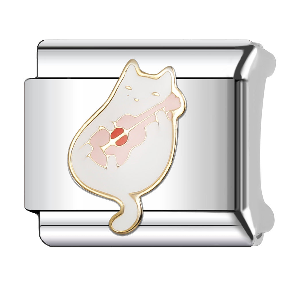 Wholesale Italian Charm Bracelet 9mm DIY Splicing Cute Cartoon Animal Stainless Steel Composable Bracelet