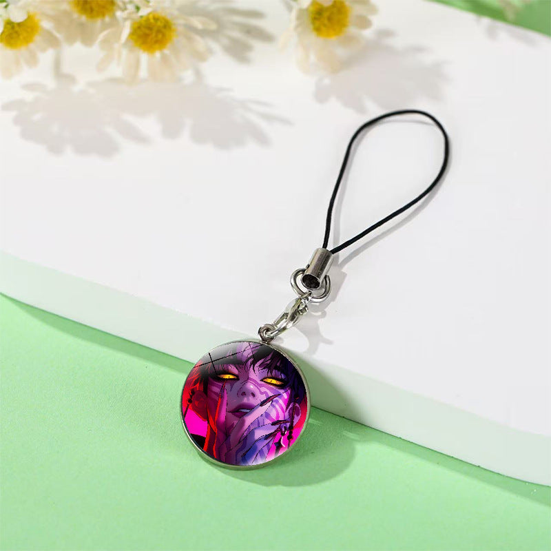 Wholesale Crystal mobile phone chain pendant anime high-value peripheral school bag pendant Keychains kpop