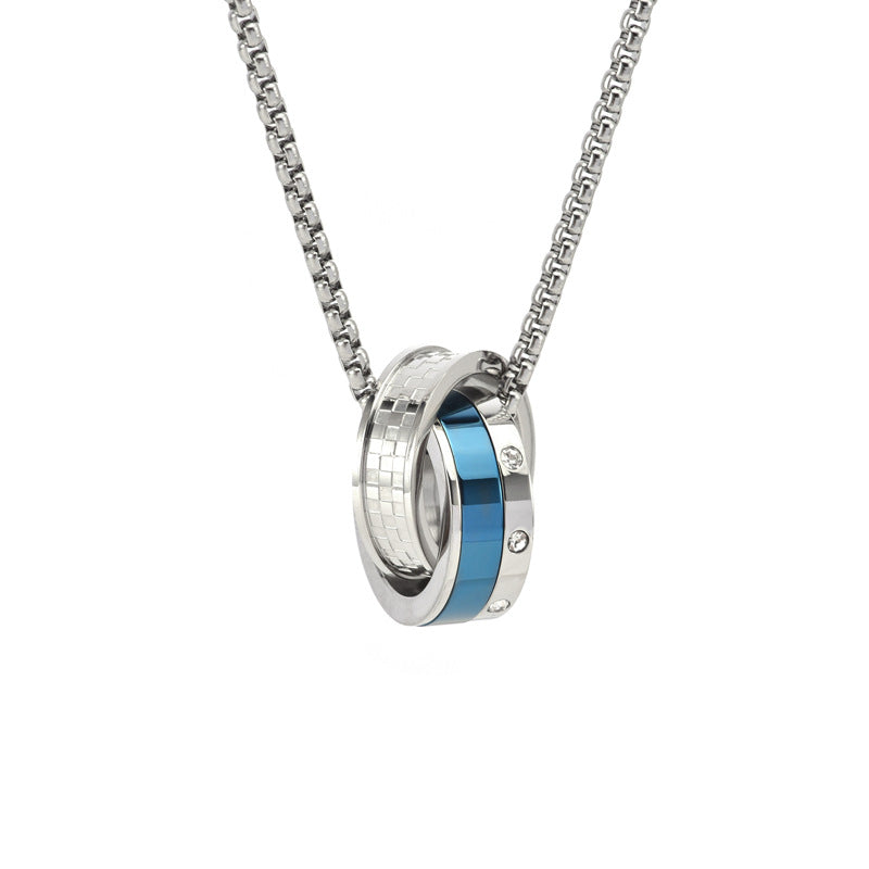 Wholesale Stainless Steel Double Ring Necklace