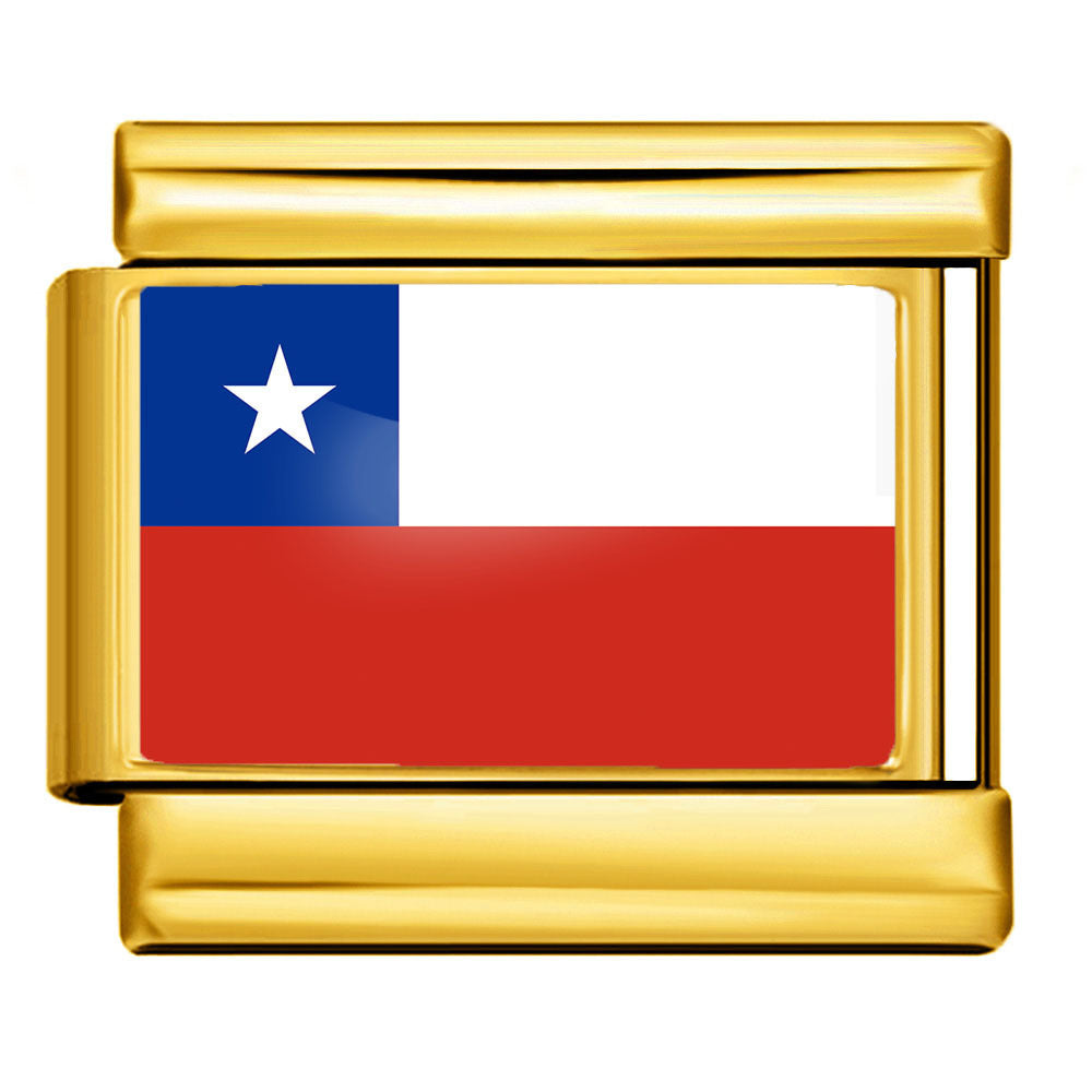 Wholesale Golden World Flag Photo Epoxy Italian Module Bracelet DIY Stainless Steel Elastic Strap Chain Bracelet