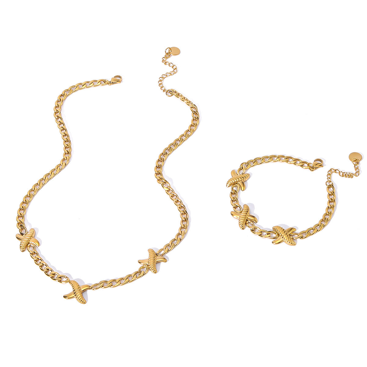 Bracelet de collier à chaîne épais en or en acier inoxydable en gros