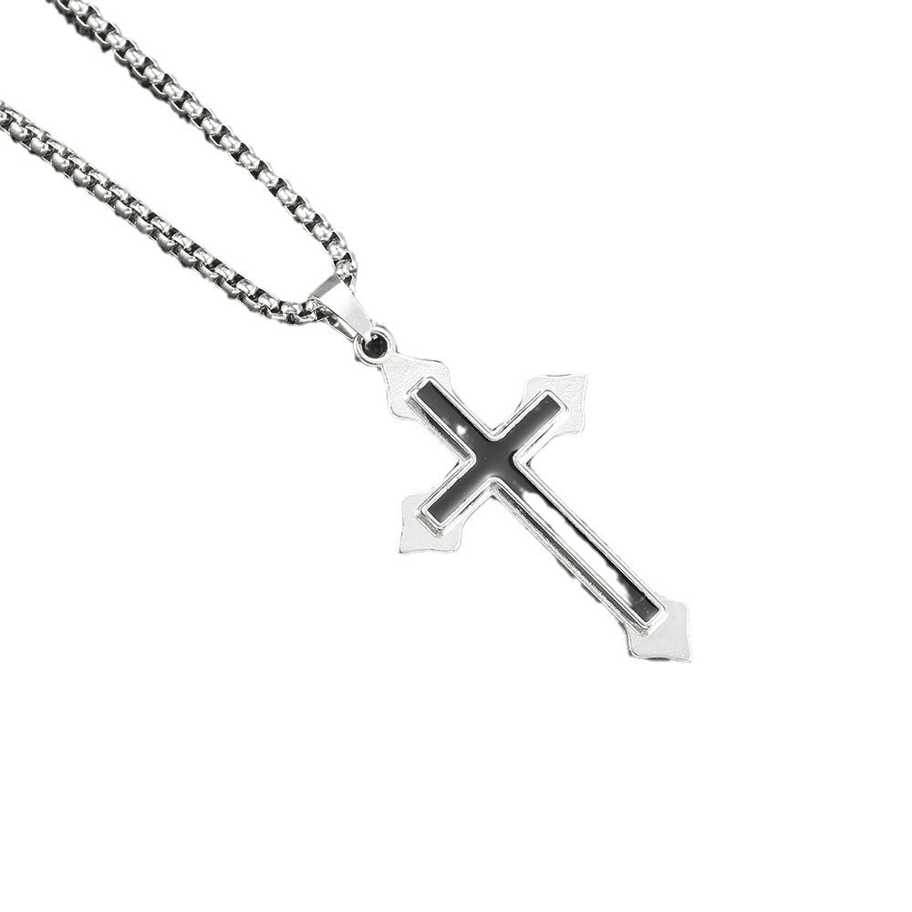 Wholesale Titanium Steel cross  alloy pendant necklaces