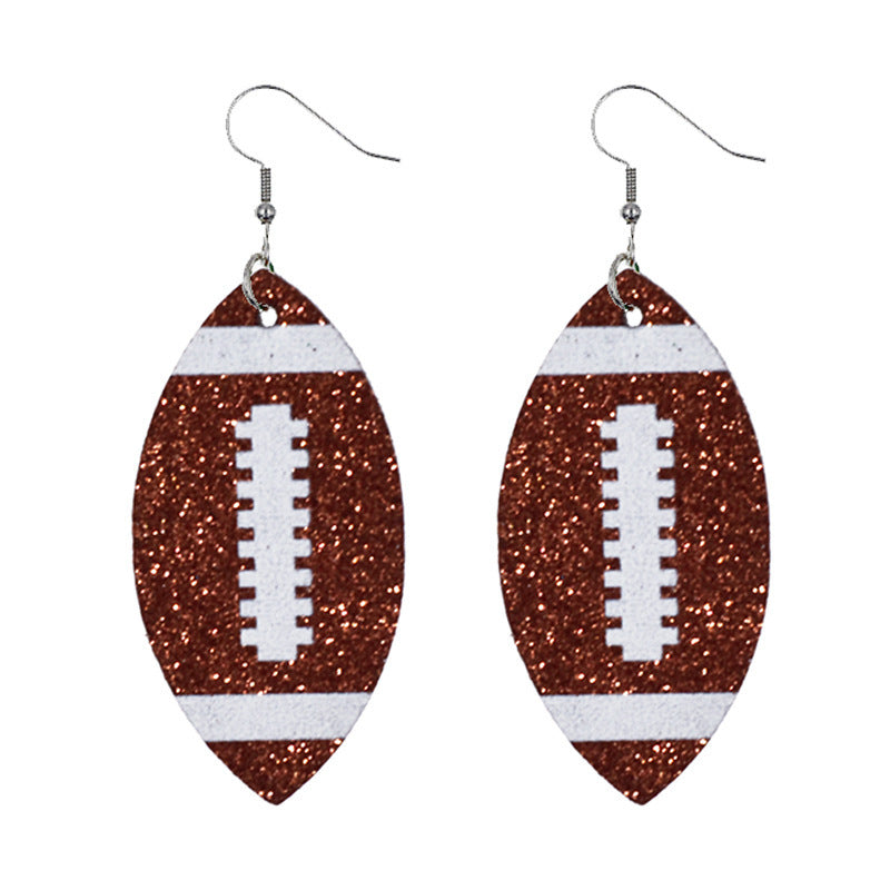 Wholesale  Creative Rugby Sequin Earrings