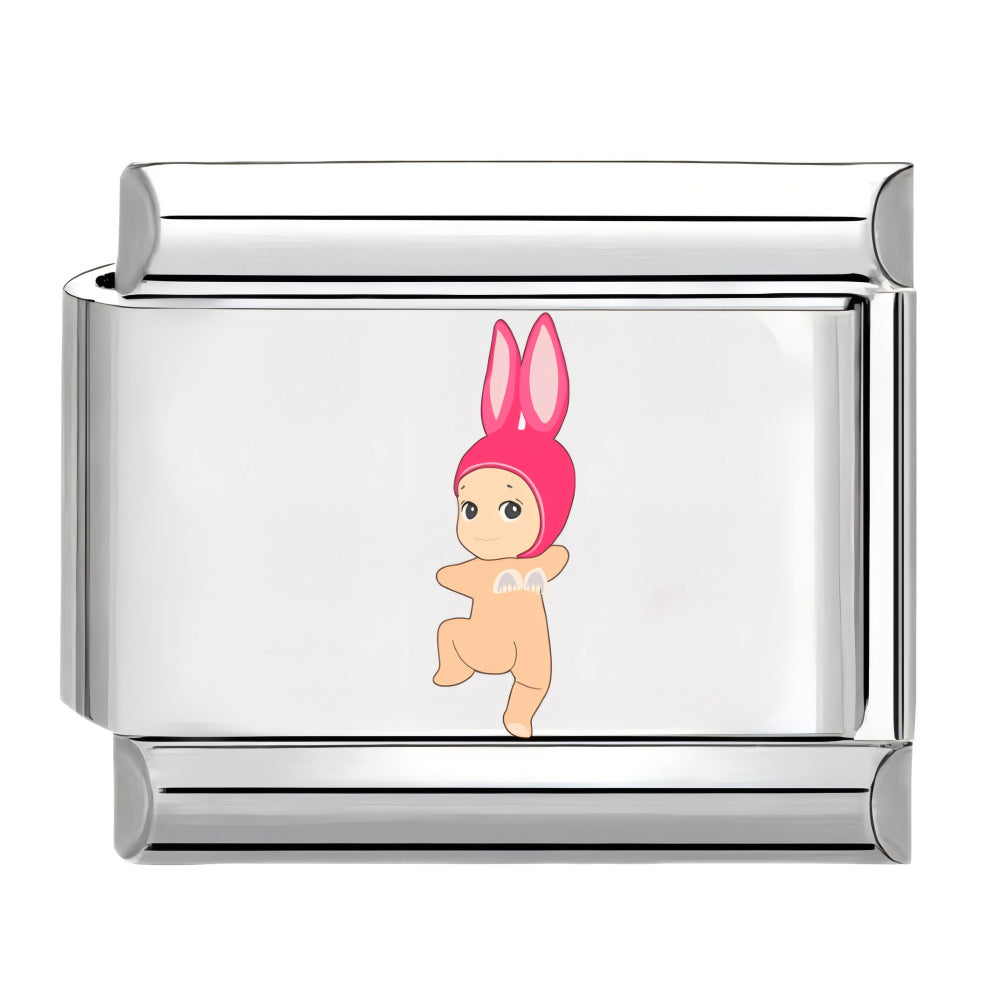 Wholesale 10pcs Italian Charm Bracelet 9mm DIY Splicing Cartoon Cute Sunshine Angel Stainless Steel Composable Bracelet