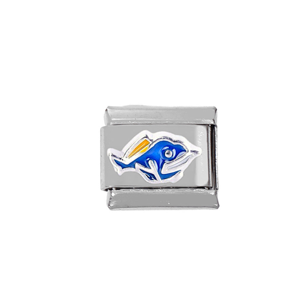 Wholesale 5pcs Italian Charm Bracelet 9mm DIY Splicing Coral Starfish Tropical Fish Stainless Steel Composable Bracelet